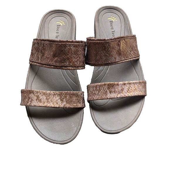 Bare Trap GEMINI Sandal Metallic Faux Snakeskin Slip On Spring Summer Size 7M - Picture 1 of 13